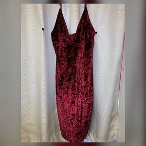 Crushed Burgundy Velvet Dress